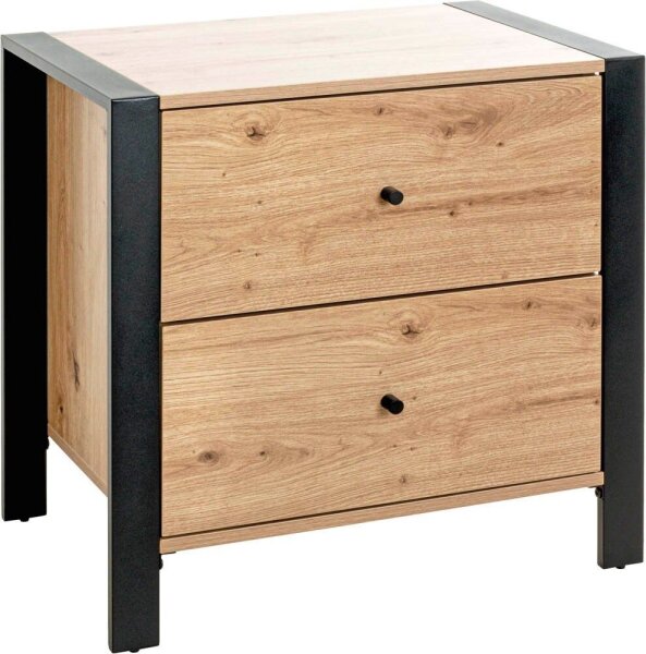HAKU Möbel Konsole Nachttisch rechteckig MDF-Platte eiche 60,0 x 42,0 x 60,0 cm, 1 St.