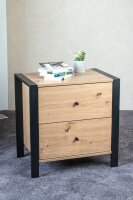 HAKU Möbel Konsole Nachttisch rechteckig MDF-Platte eiche 60,0 x 42,0 x 60,0 cm, 1 St.