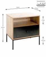 HAKU Möbel Konsole Nachttisch rechteckig MDF-Platte...