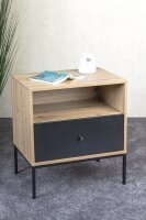 HAKU Möbel Konsole Nachttisch rechteckig MDF-Platte eiche 55,0 x 42,0 x 60,0 cm, 1 St.