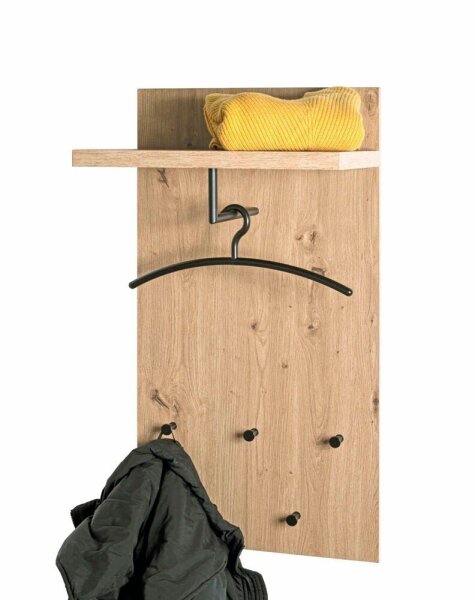 HAKU Möbel Wandgarderobe 54439 eiche Holz 5 Haken 48,0 x 90,0 cm, 1 St.