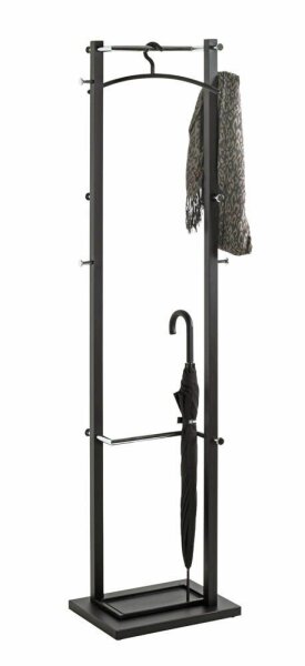 HAKU Möbel Kleiderständer 54527 schwarz Metall 10 Haken 40,0 x 175,0 cm, 1 St.