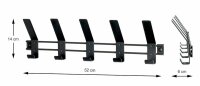 HAKU Möbel Wandgarderobe 54534 schwarz Metall 5...