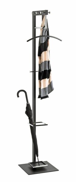 HAKU Möbel Kleiderständer 54553 schwarz Metall 8 Haken 35,0 x 175,0 cm, 1 St.