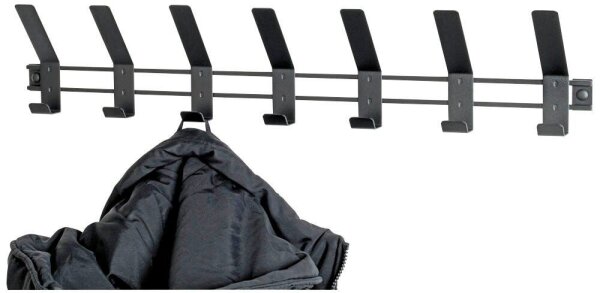 HAKU Möbel Wandgarderobe 54535 schwarz Metall 7 Haken 74,0 x 14,0 cm, 1 St.