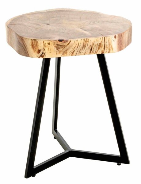 HAKU Möbel Beistelltisch rund Massivholz akazie 45,0 x 45,0 x 50,0 cm, 1 St.