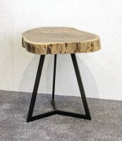 HAKU Möbel Beistelltisch rund Massivholz akazie 45,0 x 45,0 x 50,0 cm, 1 St.