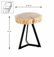 HAKU Möbel Beistelltisch rund Massivholz akazie 35,0...