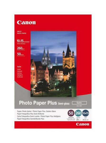 Canon Fotopapier SG-201 10,0 x 15,0 cm satiniert 260 g/qm 50 Blatt