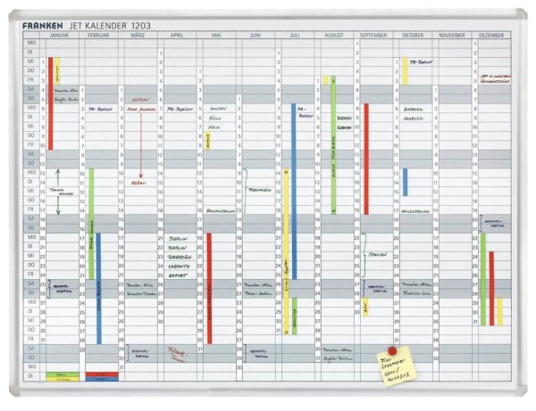 FRANKEN JetKalender® 1203 Jahresplaner, Monatseinteilung 120,0 x 90,0 cm
