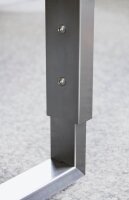 Kerkmann Yukon höhenverstellbarer Schreibtisch weiß rechteckig, Kufen-Gestell silber 160,0 x 80,0 cm