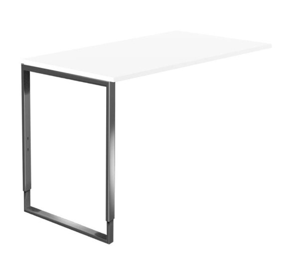 Kerkmann Anbautisch höhenverstellbar Yukon weiß, silber rechteckig 100,0 x 60,0 x 68,0 - 82,0 cm