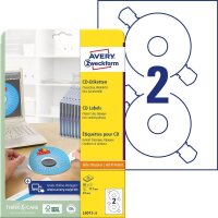 AVERY Zweckform CD-Etiketten L6015-25 weiß, 50...