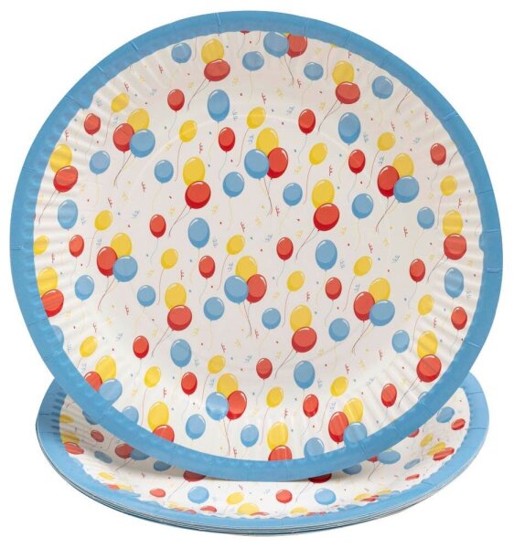 PROnappe Pappteller Ballons mehrfarbig Ø 23,0 cm, 10 St.