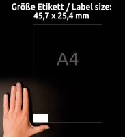 AVERY Zweckform Folien-Adressetiketten L4770-25 transparent 45,7 x 25,4 mm, 25 Blatt