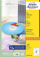 AVERY Zweckform CD-Etiketten L6043-100 weiß, 200 Etiketten
