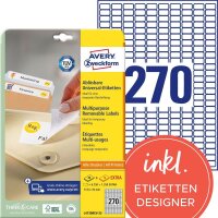 AVERY Zweckform Etiketten L4730REV-25 weiß 17,8 x...