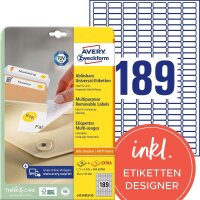 AVERY Zweckform Etiketten L4731REV-25 weiß 25,4 x...