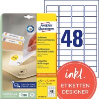 AVERY Zweckform Etiketten L4736REV-25 weiß 45,7 x...
