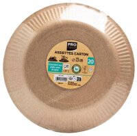 PROnappe Pappteller braun Ø 23,0 cm, 20 St.