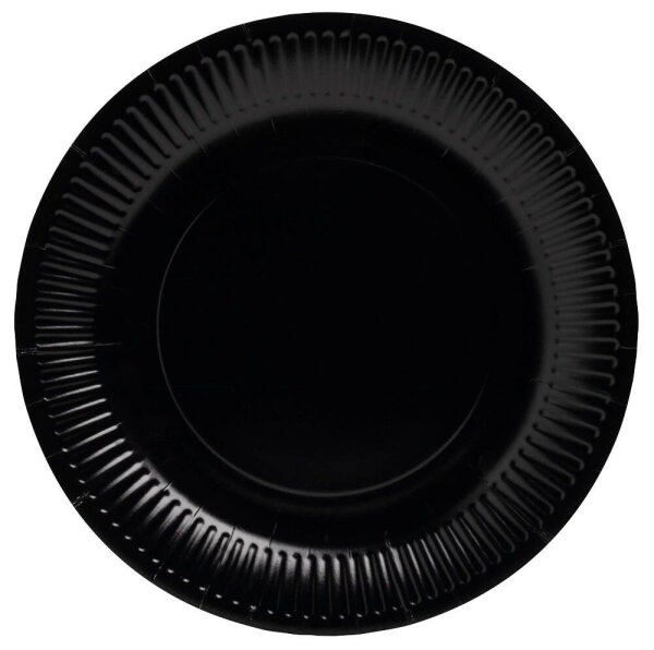 PROnappe Pappteller schwarz Ø 23,0 cm, 20 St.