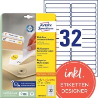 AVERY Zweckform Etiketten L6031REV-25 weiß 96,0 x...
