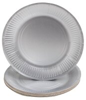 PROnappe Pappteller silber Ø 23,0 cm, 10 St.