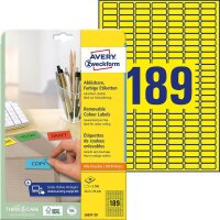 AVERY Zweckform Etiketten L6037-20 gelb 25,4 x 10,0 mm,...
