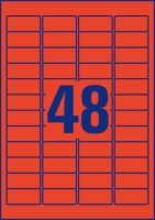 AVERY Zweckform Etiketten L6038-20 rot 45,7 x 21,2 mm, 20 Blatt