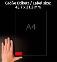 AVERY Zweckform Etiketten L6038-20 rot 45,7 x 21,2 mm, 20 Blatt