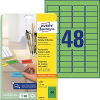AVERY Zweckform Etiketten L6040-20 grün 45,7 x 21,2...