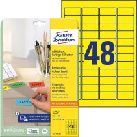 AVERY Zweckform Etiketten L6041-20 gelb 45,7 x 21,2 mm, 20 Blatt