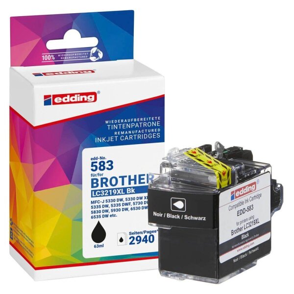 edding EDD-583 schwarz Druckerpatrone kompatibel zu brother LC-3219XLBK