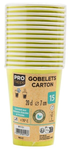 PROnappe Einweg-Kaffeebecher kiwigrün 200,0 ml, 15 St.