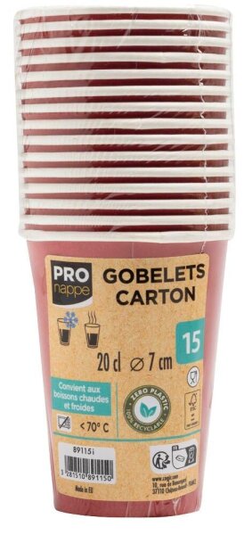 PROnappe Einweg-Kaffeebecher rot 200,0 ml, 15 St.