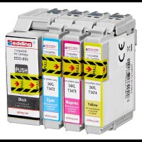 edding EDD-597 schwarz, cyan, magenta, gelb Druckerpatronen kompatibel zu EPSON 34XL / T3476XL, 4er-Set