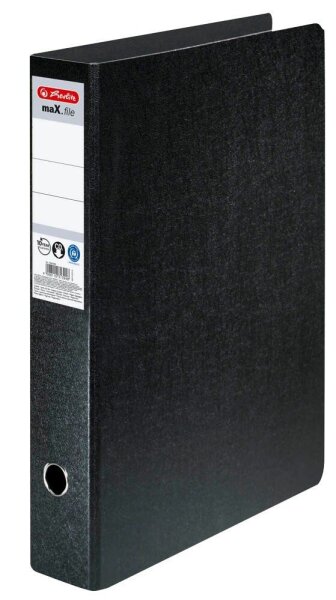 herlitz maX.file Ordner schwarz marmoriert Karton 7,5 cm DIN A3 hoch, 1 St.
