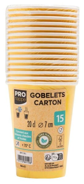 PROnappe Einweg-Kaffeebecher gelb 200,0 ml, 15 St.