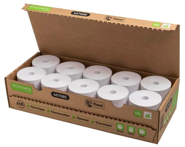 Exacompta Thermorollen 8,0 cm x 76,0 m, 10 Rollen