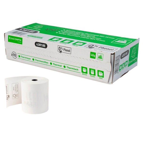 Exacompta Thermorollen 8,0 cm x 76,0 m, 10 Rollen