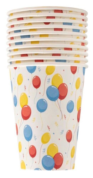 PROnappe Einweg-Kaffeebecher Ballons mehrfarbig 200,0 ml, 10 St.