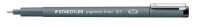 STAEDTLER pigment liner 308 Fineliner schwarz 0,05 + 0,1 + 0,3 + 0,5 + 0,8 mm, 6 St.