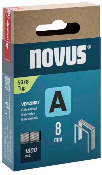 novus Tackerklammern Feindraht hart 53/8, 1.800 St.