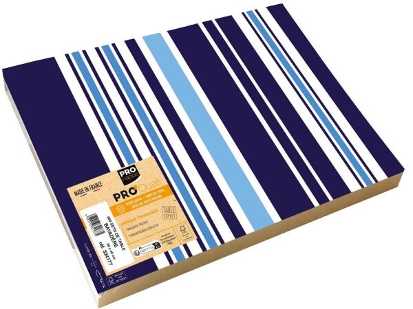 PROnappe Platzsets Bajadere Marineblau mehrfarbig 30,0 x 40,0 cm, 400 St.