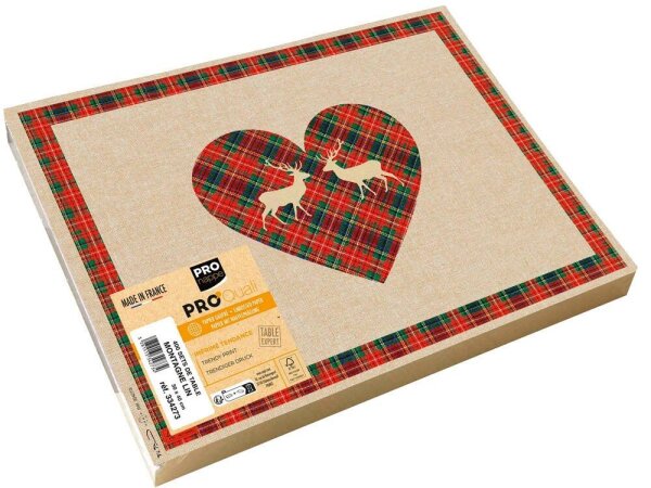 PROnappe Platzsets Berg Leinen mehrfarbig 30,0 x 40,0 cm, 400 St.