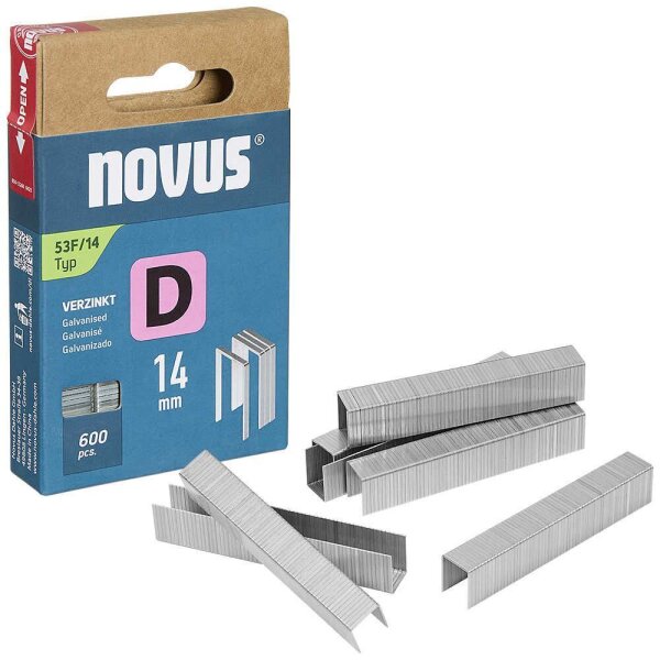 novus Tackerklammern 53F Flachdraht 14 mm, 600 St.
