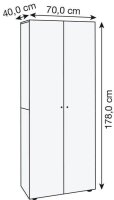 VCM my office Aktenschrank Vandol, 912247 buche 4 Fachböden 70,0 x 40,0 x 178,0 cm