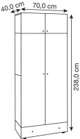 VCM my office Aktenschrank Vandol, 912250 sonoma-eiche 4 Fachböden 70,0 x 40,0 x 238,0 cm