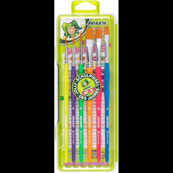 JOLLY NEON Pinsel-Set Größe 6, 8, 10, 12, 6-teilig