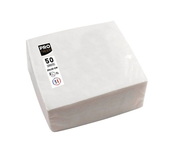 PROnappe Servietten weiß 2-lagig 20,0 x 20,0 cm, 50 St.